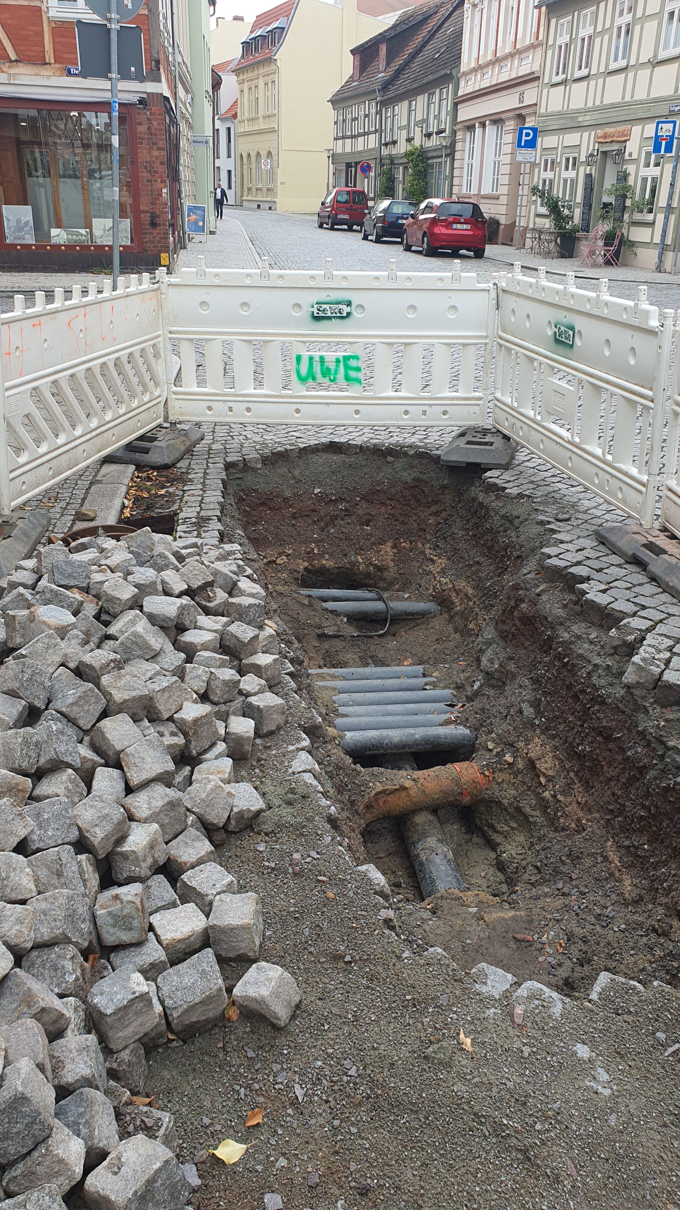 Baustellenfoto Suchschachtung nach einer Havarie