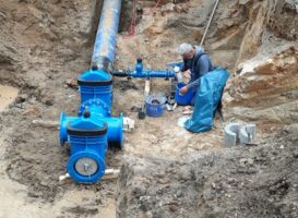 Baustellenfoto Verlegung neuer Wasserleitungen