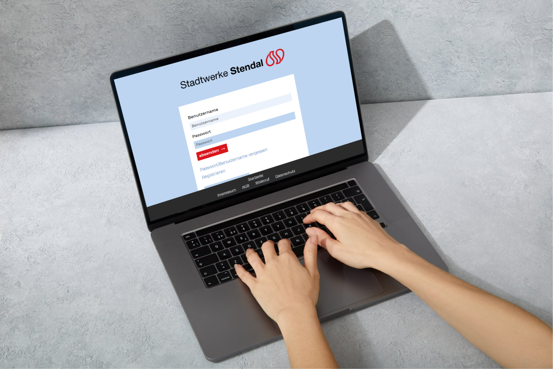 Erfassung der Zählerstände über den Login im Kundenportal